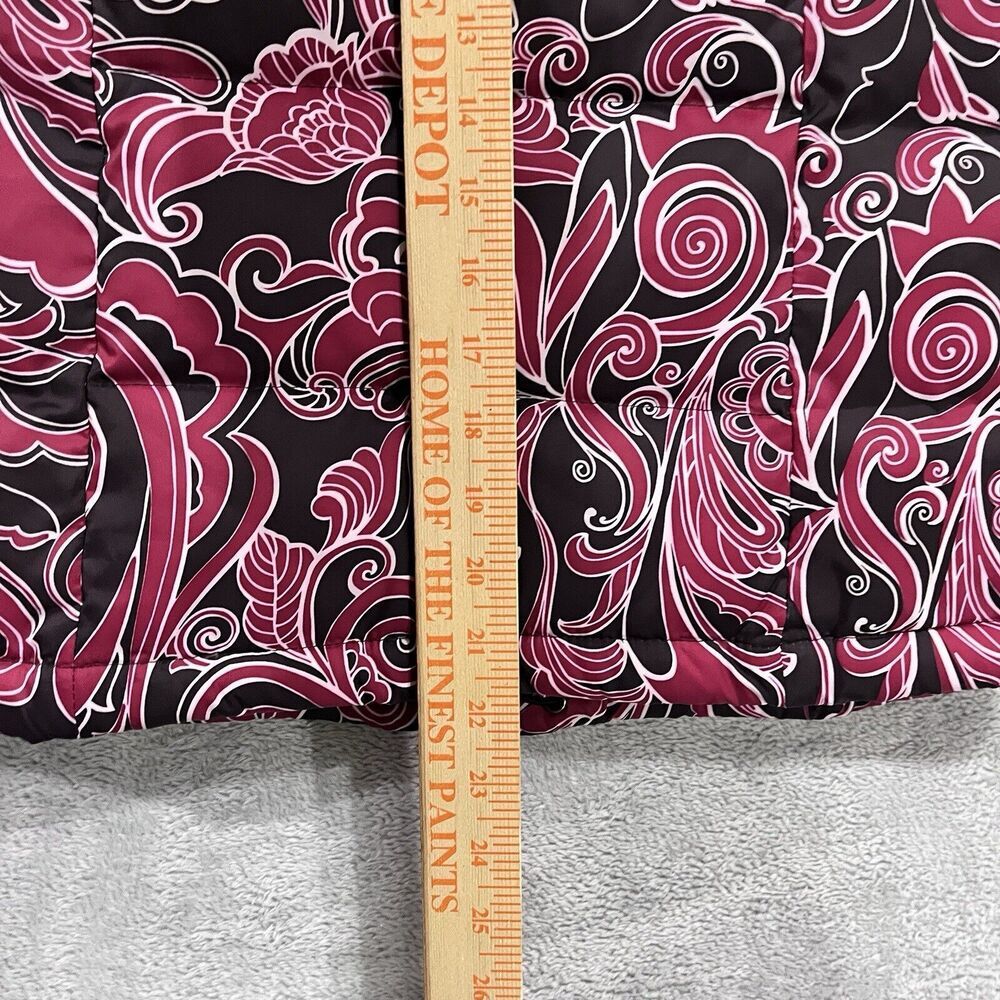 Athleta Down Filled Puffer Vest Womens XS Coat Paisley Puffer Pink Winter Floral - Picture 10 of 11
